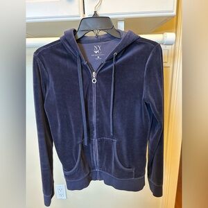 NYC Navy Blue Velour Hoodie